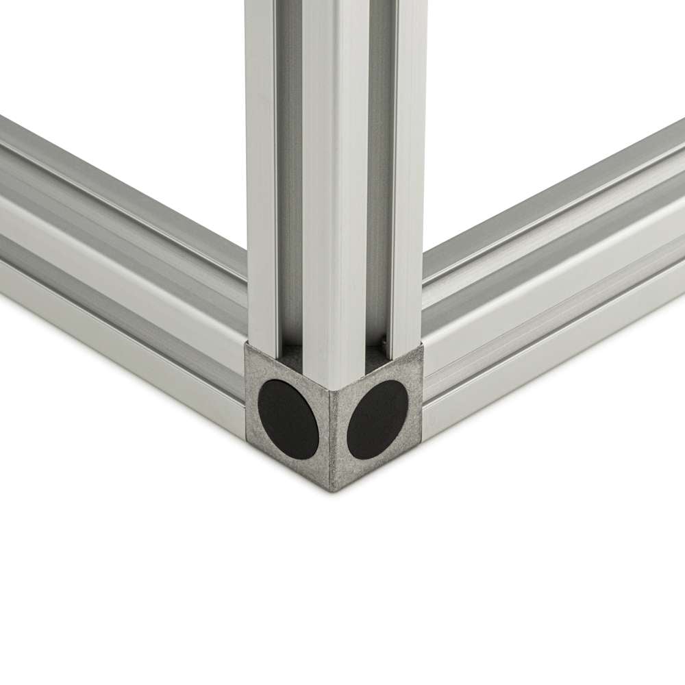Cube Corner Bracket - 40 Series - 3 Way - With Fixings Joining Aluminium Extrusion
