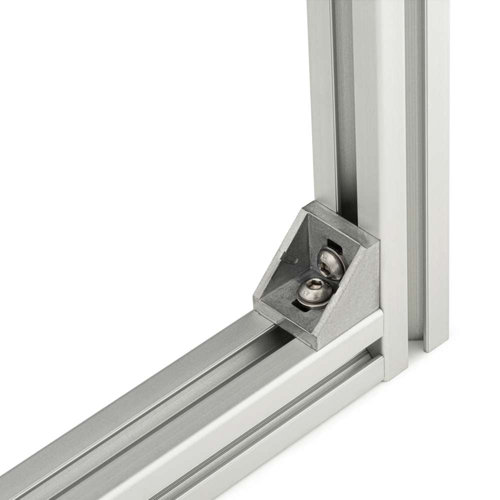 Corner Bracket - 30 Series - 30x30 - With Fixings Joining Aluminium Extrusion