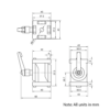 Technical Drawing Of Pivot Joint - 40 Series - With Adjustable Handle