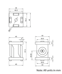 Technical Drawing Of Pivot Joint - 45 Series