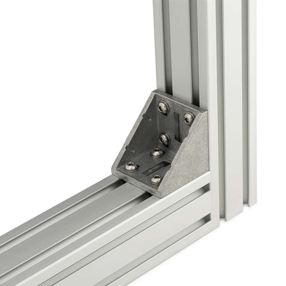 Corner Bracket - 30 Series - 60x60 - With Fixings Joining Aluminium Extrusion