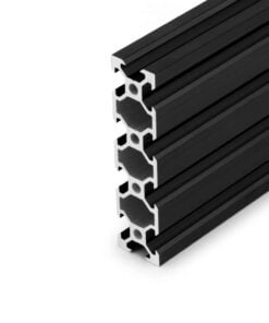 1 x Aluminium Extrusion Profile - T/V-Slot - 20 Series - 20x80mm - Black - Cut to Size
