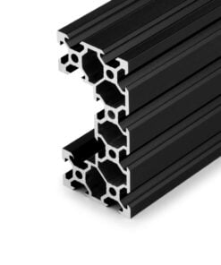 1 x Aluminium Extrusion Profile - T/V-Slot - 20 Series - 40x80mm (C-Beam) - Black - Cut to Size