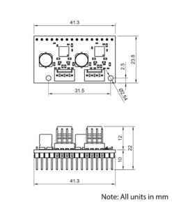 Technical Drawing Of Duet 3 Expansion Board Mini 2+