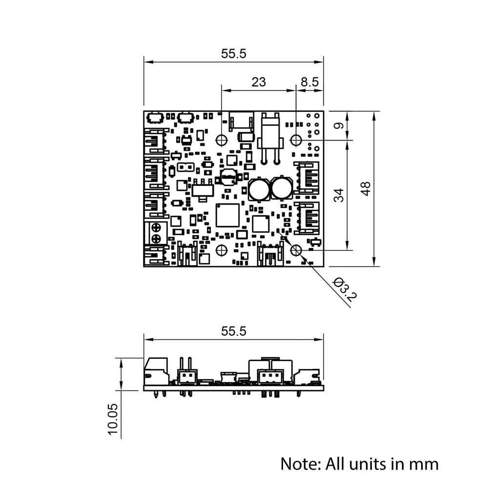 Technical Drawing Of Duet 3 Tool Board 1LC