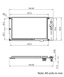 Technical Drawing Of Duet PanelDue 5i