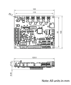Technical Drawing Of Duet 3 Mini Mainboard - Ethernet