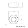Technical Drawing of Nyloc Nut - M6
