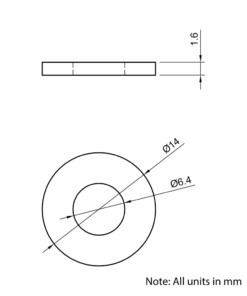 Technical Drawing Of Panel/Slot Washer - M6