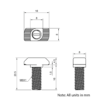 Technical Drawing of Drop In Bolt - T-Slot - 30 Series - M6 - 16mm