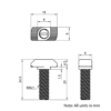 Technical Drawing of Drop In Bolt - T-Slot - 30 Series - M6 - 20mm