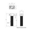 Technical Drawing of Drop In Bolt - T/V-Slot - 20 Series - M5 - 20mm