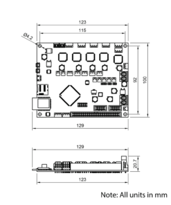 Technical Drawing Of Duet 2 Controller - Wifi External Antenna