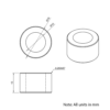 Technical Drawing Of Aluminium Spacer - 10mm - 10mm