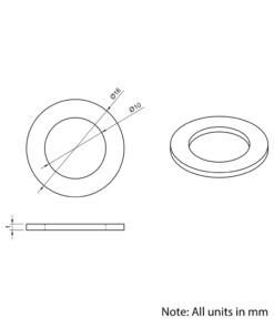 Technical Drawing Of Precision Shim - 10mm - 1mm