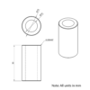 Technical Drawing Of Aluminium Spacer - 10mm - 30mm