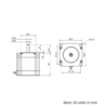 Technical Drawing Of NEMA23 Stepper Motor - 175oz - 2.0A - 1.8 Degree - With Wire
