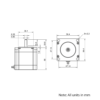 Technical Drawing Of NEMA23 Stepper Motor - 175oz - 2.8A - 1.8 Degree - With Wire