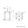 Technical Drawing Of NEMA23 Stepper Motor - 265oz - 2.8A - 1.8 Degree - With Wire