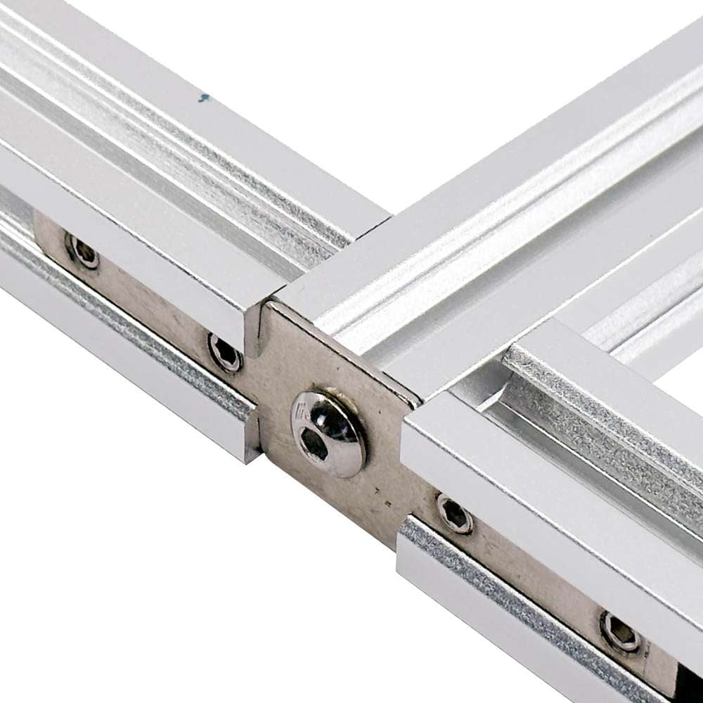 Inner Link Connector - Multiway - 2 Way - With Fixings Joining Aluminium Extrusion