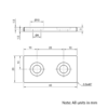 Technical Drawing Of Aluminium End Cap - 20 Series - 20x40 - With Fixings