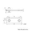 Technical Drawing Of Aluminium End Cap - 20 Series - 20x60 - With Fixings