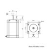 Technical Drawing Of NEMA23 Stepper Motor - 345oz - 3.0A - 1.8 Degree - With Wire