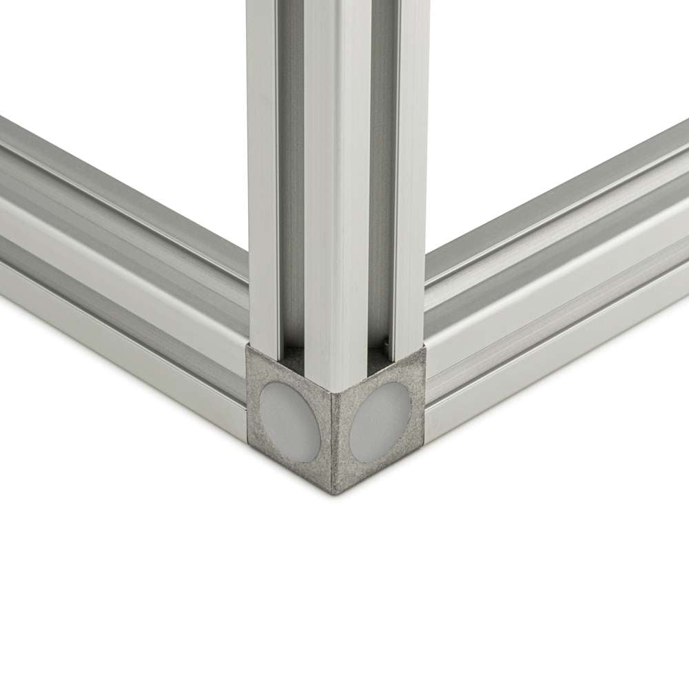 Cube Corner Bracket - 20 Series - 3 Way - With Fixings Joining Aluminium Extrusion