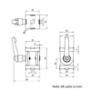 Technical Drawing Of Pivot Joint - 30 Series - With Adjustable Handle