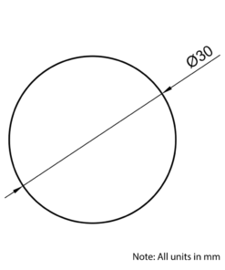 Technical Drawing of Hardened Ground Linear Shaft - 30mm - Cut To Size