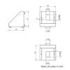 Technical Drawing Of Corner Bracket - 30 Series - 30x30 - With Cover Cap