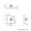 Technical Drawing Of Plastic End Cap - 30 Series - 30x30 - 90 Degree Radius