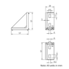 Technical Drawing Of Corner Bracket - 30 Series - 30x60 - With Cover Cap