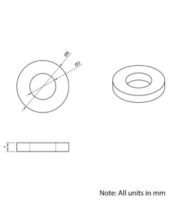 Technical Drawing Of Precision Shim - 3mm - 1mm