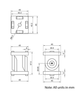 Technical Drawing Of Pivot Joint - 45 Series