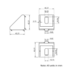 Technical Drawing Of Corner Bracket - 45 Series - 45x45 - With Cover Cap
