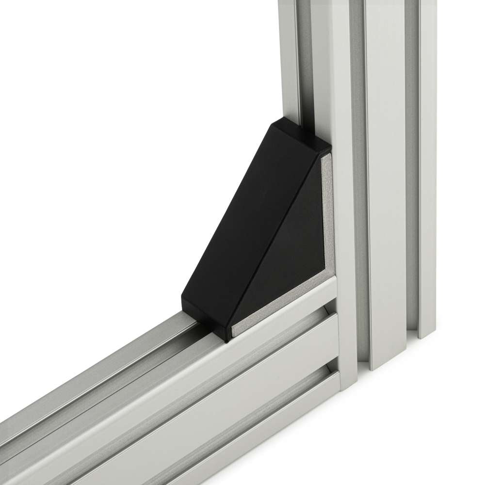 Corner Bracket - 45 Series - 45x90 - With Fixings & Cover Cap Joining Aluminium Extrusion