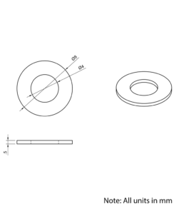 Technical Drawing Of Precision Shim - 4mm - 0.5mm