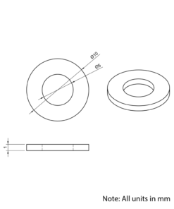 Technical Drawing Of Precision Shim - 5mm - 1mm