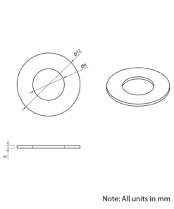 Technical Drawing Of Precision Shim - 6mm - 0.5mm