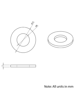 Technical Drawing Of Precision Shim - 6mm - 1mm