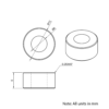 Technical Drawing Of Aluminium Spacer - 6mm - 6mm