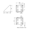 Technical Drawing Of Corner Bracket - 45 Series - 90x90 - With Cover Cap