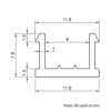 Technical Drawing Of Slot Cover - 40 & 45 Series - Black - 1000mm