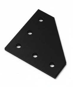 1 x Plate Connector - 90 Degree - Single Slot - 20 Series - Aluminium - Black