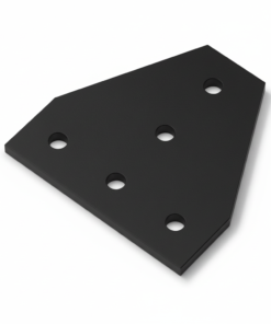 1 x Plate Connector - T - Single Slot - 20 Series - Aluminium - Black