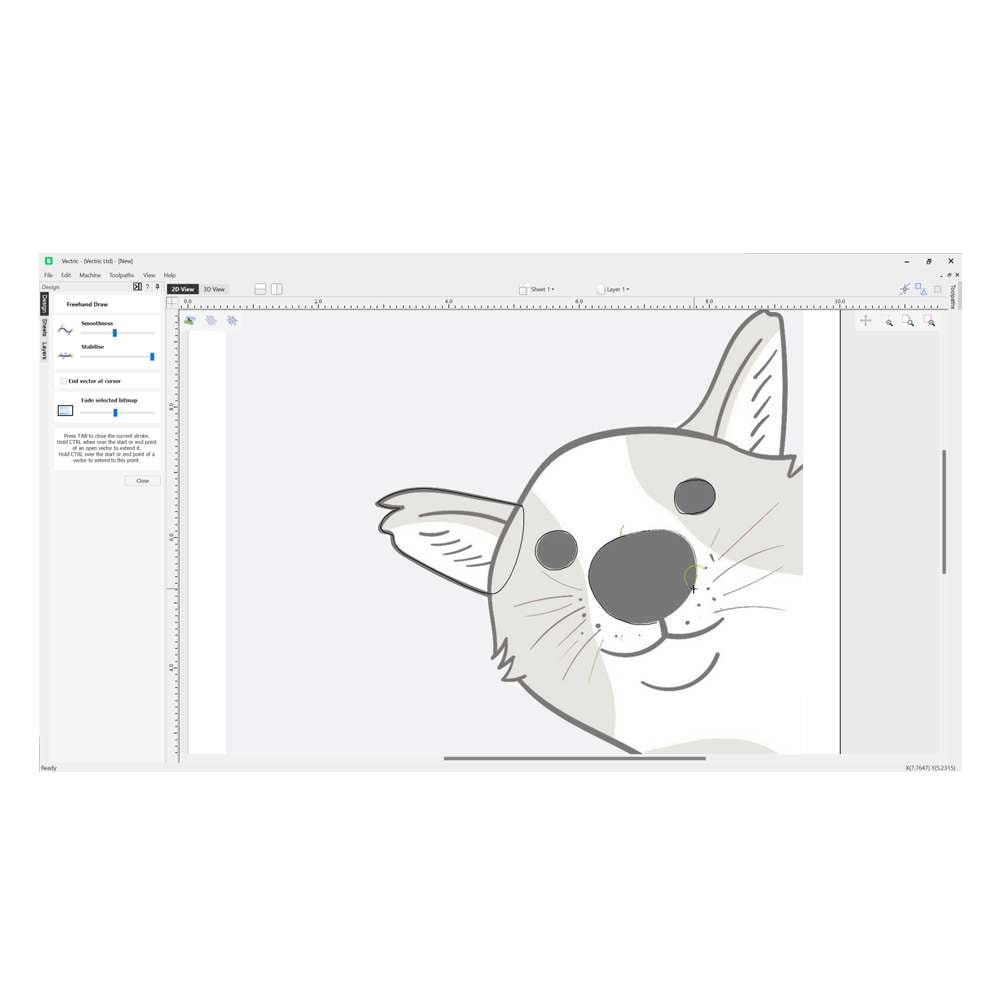 Shape Example in Cut2D Desktop Vectric CAM Software