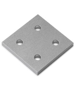 1 x Plate Connector - 4 Hole - Double Slot - 20 Series - Aluminium - Silver