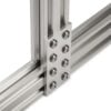 Plate Connector - 8 Hole - Double Slot - 20 Series - Aluminium - Silver - With Fixings Joining Aluminium Extrusion T