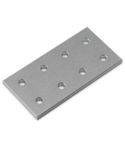1 x Plate Connector - 8 Hole - Double Slot - 20 Series - Aluminium - Silver